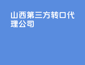 山西第三方转口代理公司