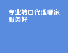 专业转口代理哪家服务好
