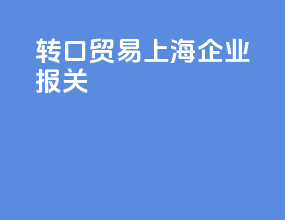 转口贸易 上海企业报关