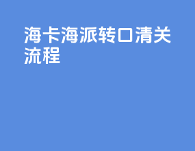 海卡海派转口清关流程