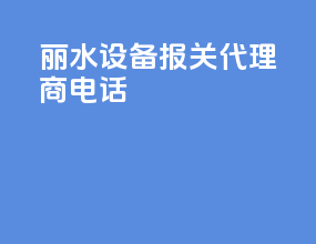 丽水设备报关代理商电话
