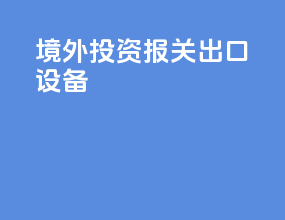 境外投资报关出口设备