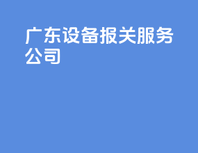 广东设备报关服务公司