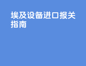 埃及设备进口报关指南
