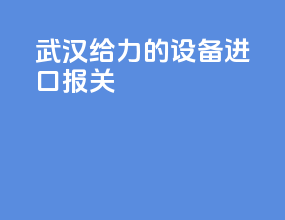 武汉给力的设备进口报关