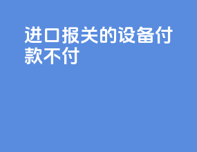 进口报关的设备付款不付