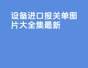 设备进口报关单图片大全集最新