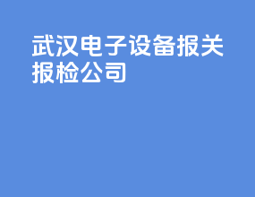 武汉电子设备报关报检公司