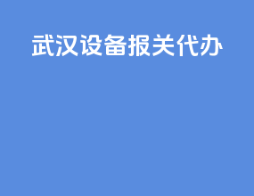 武汉设备报关代办
