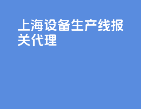 上海设备生产线报关代理