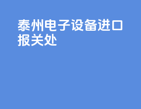 泰州电子设备进口报关处