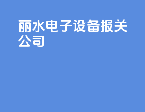 丽水电子设备报关公司