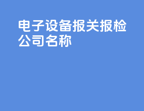 电子设备报关报检公司名称