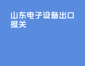 山东电子设备出口报关