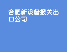 合肥新设备报关出口公司