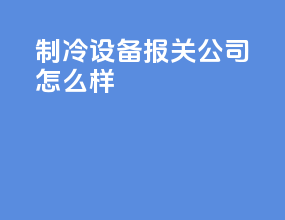 制冷设备报关公司怎么样