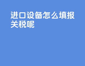 进口设备怎么填报关税呢