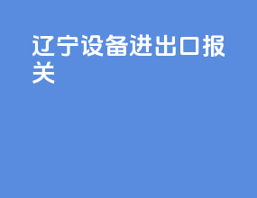 辽宁设备进出口报关
