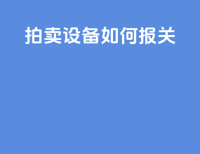 拍卖设备如何报关