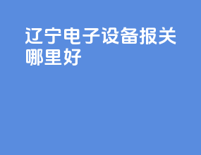辽宁电子设备报关哪里好