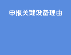 申报关键设备理由