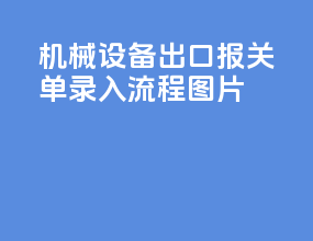 机械设备出口报关单录入流程图片