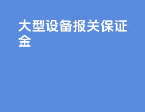 大型设备报关保证金