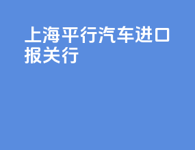 上海平行汽车进口报关行
