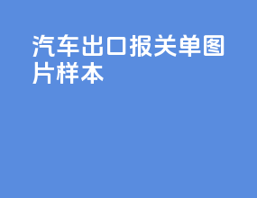 汽车出口报关单图片样本
