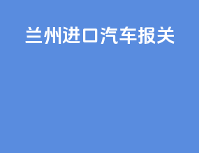 兰州进口汽车报关