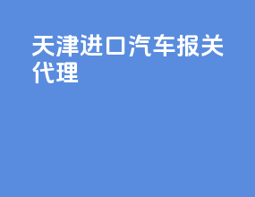 天津进口汽车报关代理