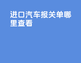 进口汽车报关单哪里查看