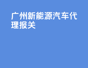 广州新能源汽车代理报关