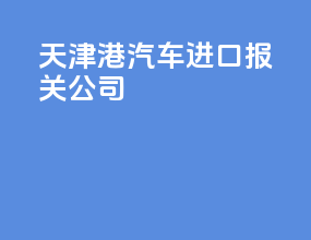 天津港汽车进口报关公司