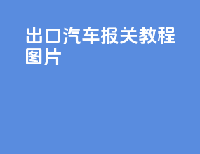 出口汽车报关教程图片