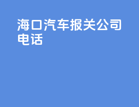 海口汽车报关公司电话