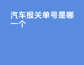 汽车报关单号是哪一个