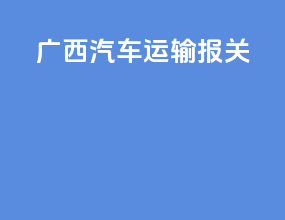 广西汽车运输报关