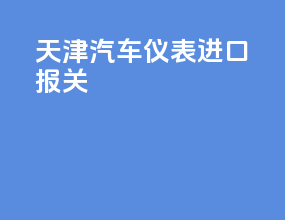 天津汽车仪表进口报关
