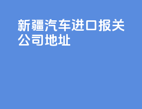 新疆汽车进口报关公司地址