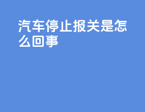 汽车停止报关是怎么回事
