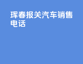 珲春报关汽车销售电话