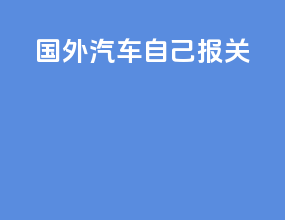 国外汽车自己报关