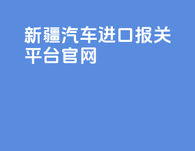 新疆汽车进口报关平台官网