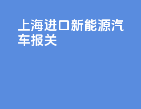 上海进口新能源汽车报关