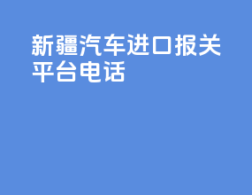新疆汽车进口报关平台电话