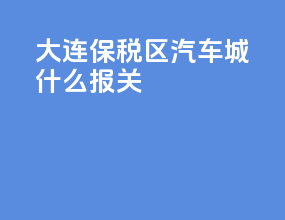 大连保税区汽车城x5什么报关