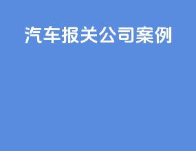 汽车报关公司案例