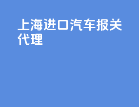 上海进口汽车报关代理
