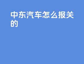 中东汽车怎么报关的